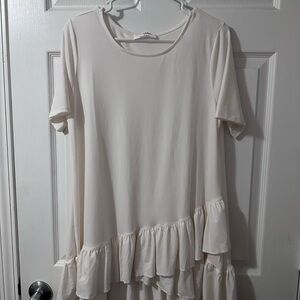 Cream ruffle top